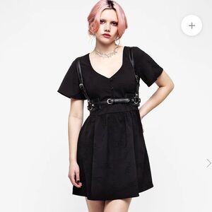 Disturbia Black Faux Leather Harness Belt